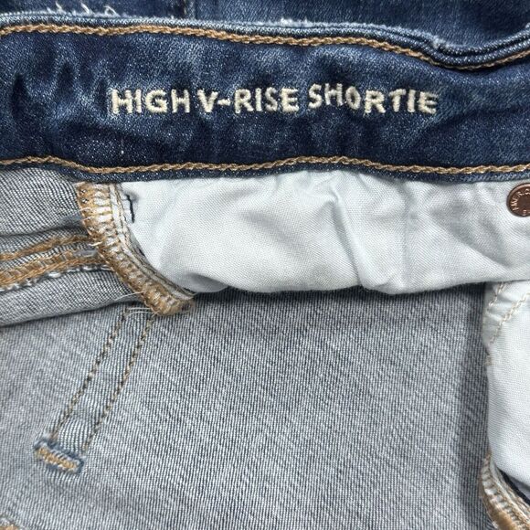 American Eagle Shorts Womens 4 High V Rise Shortie Cuffed Blue Measures W27 - Picture 4 of 7
